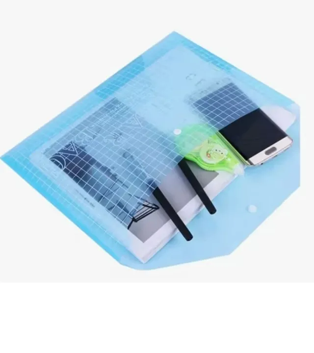 Plastic Button File Folder My Clear Bag, Size: A4 File Document Hold